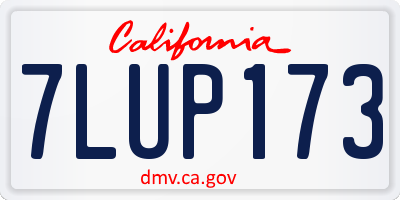 CA license plate 7LUP173
