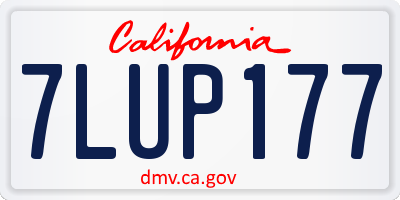 CA license plate 7LUP177