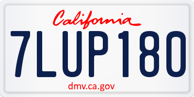 CA license plate 7LUP180