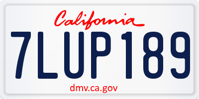 CA license plate 7LUP189