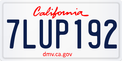 CA license plate 7LUP192