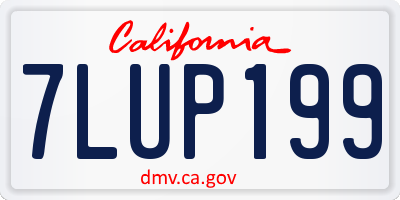 CA license plate 7LUP199