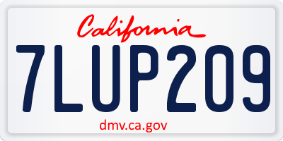 CA license plate 7LUP209