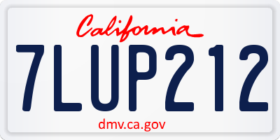 CA license plate 7LUP212