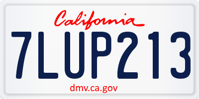 CA license plate 7LUP213