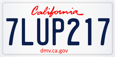 CA license plate 7LUP217