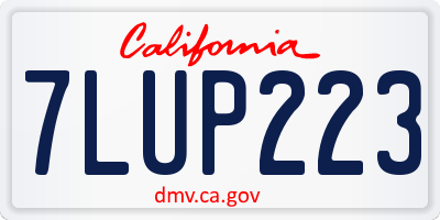 CA license plate 7LUP223