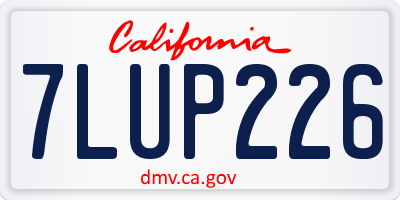CA license plate 7LUP226