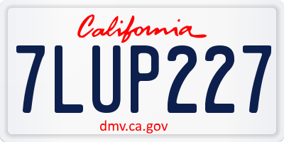 CA license plate 7LUP227