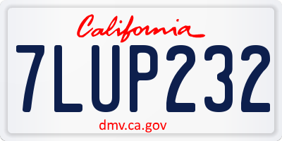 CA license plate 7LUP232