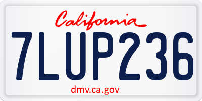 CA license plate 7LUP236