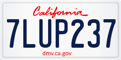 CA license plate 7LUP237