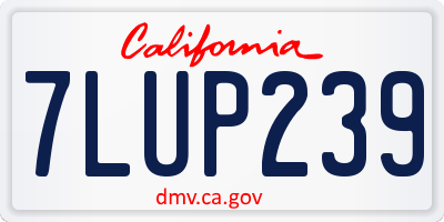 CA license plate 7LUP239