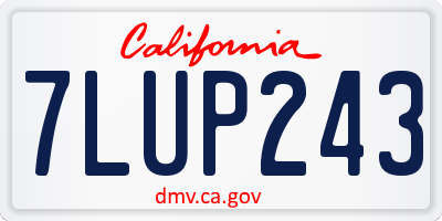 CA license plate 7LUP243