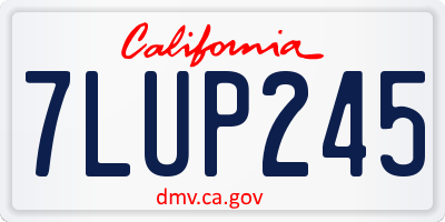 CA license plate 7LUP245