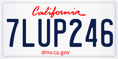 CA license plate 7LUP246