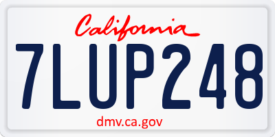 CA license plate 7LUP248