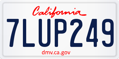 CA license plate 7LUP249