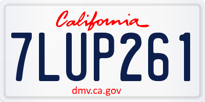 CA license plate 7LUP261