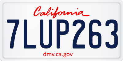 CA license plate 7LUP263