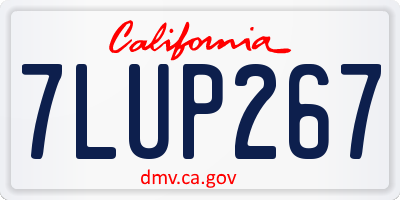 CA license plate 7LUP267