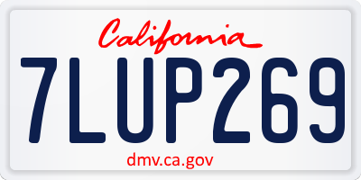 CA license plate 7LUP269