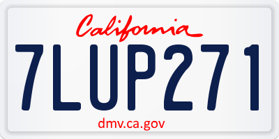 CA license plate 7LUP271