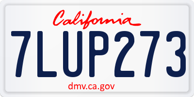 CA license plate 7LUP273