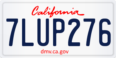 CA license plate 7LUP276