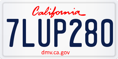 CA license plate 7LUP280