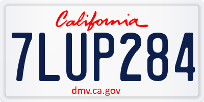CA license plate 7LUP284