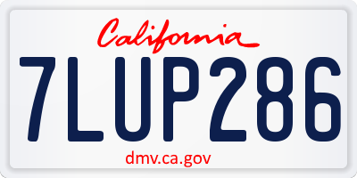 CA license plate 7LUP286