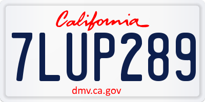 CA license plate 7LUP289