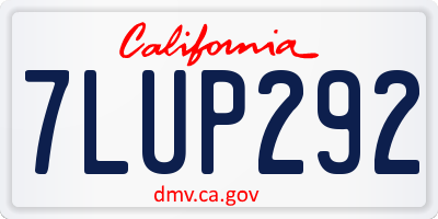 CA license plate 7LUP292