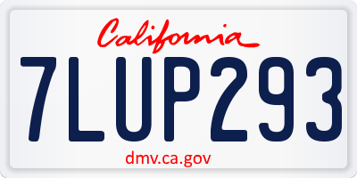 CA license plate 7LUP293
