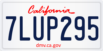 CA license plate 7LUP295