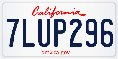 CA license plate 7LUP296