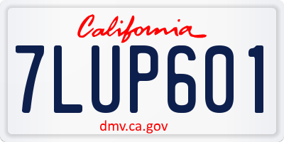 CA license plate 7LUP601