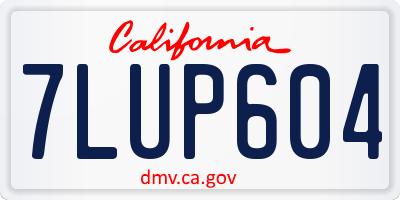 CA license plate 7LUP604