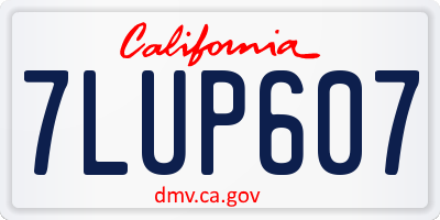 CA license plate 7LUP607