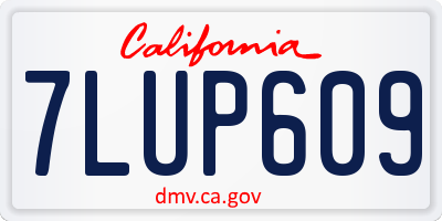 CA license plate 7LUP609
