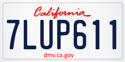 CA license plate 7LUP611
