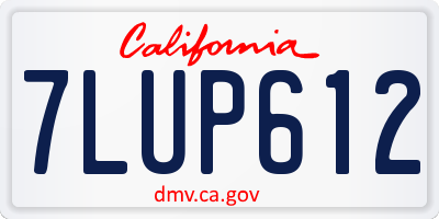 CA license plate 7LUP612