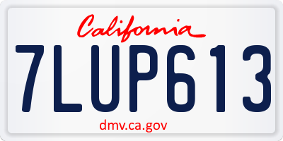 CA license plate 7LUP613