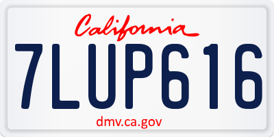 CA license plate 7LUP616