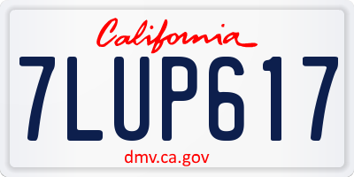 CA license plate 7LUP617