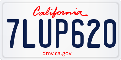 CA license plate 7LUP620