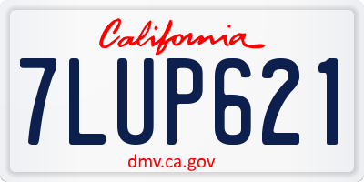 CA license plate 7LUP621
