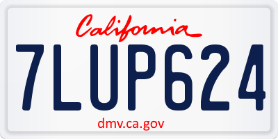 CA license plate 7LUP624