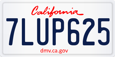 CA license plate 7LUP625